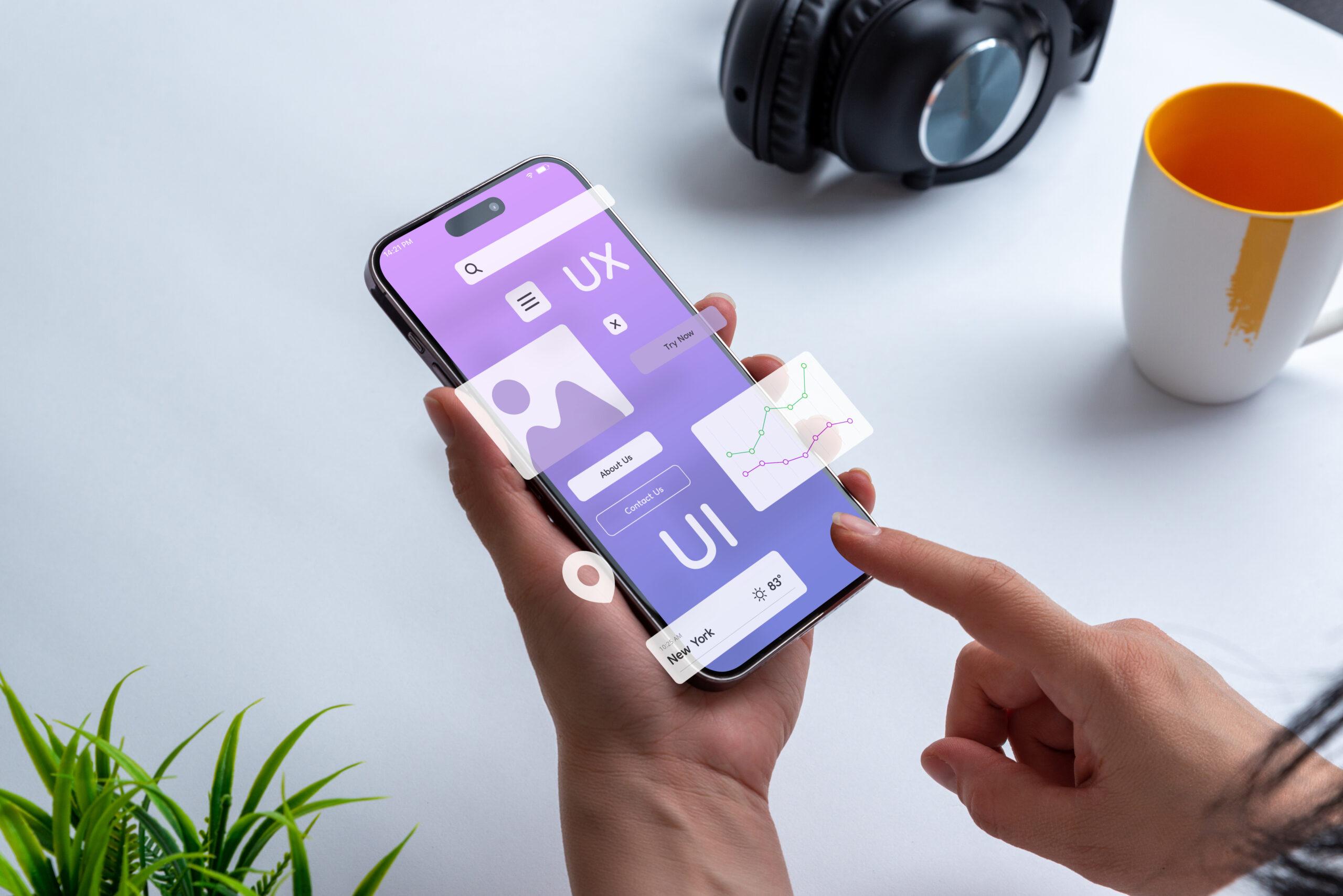 UX und UI Design auf dem Smartphone-Bildschirm